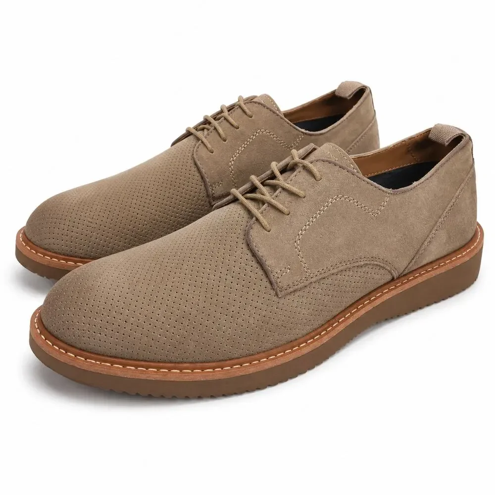 Steve Madden Voyagee Suede Oxford Shoes Beige Lace Up Mens Size 13D Casual NWOT